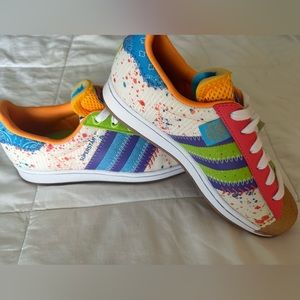 Adidas Superstar SEED G20 CM 201 Multicolor Paint Splatter  Womens Size 7
